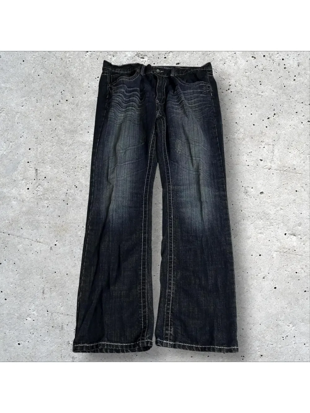 REQUEST Emo Grunge Y2K Alt Style Jeans Flare Denim Jeans Flap Pockets Size 38x30
